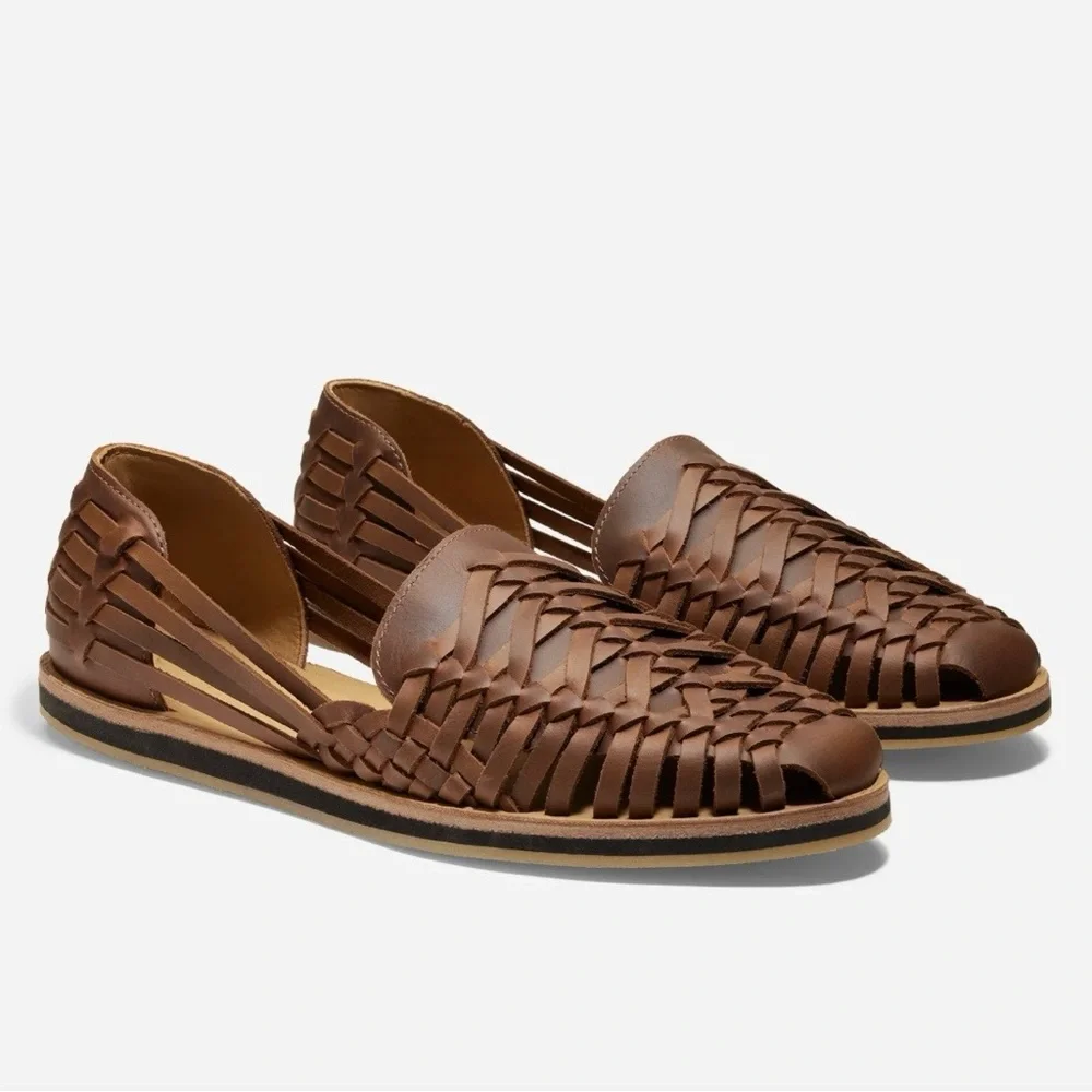 nisolo men huarache slip on brown